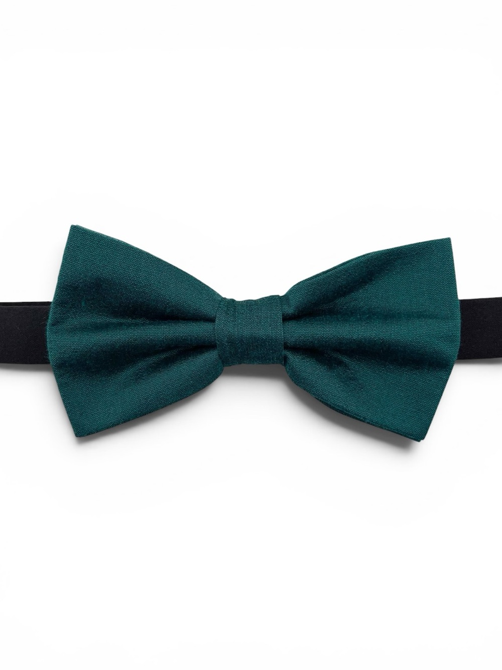 Men’s Dark Teal Green Silk Bow Tie – Pre-Tied Cotton Silk Blend